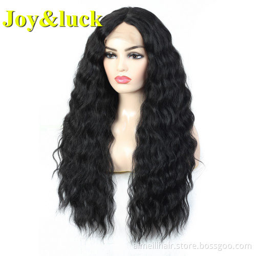 Lacefront Wholesale Wigs For Women Long Natural Water Wave Black Ombre Blonde Middle Part Daily Life Wigs Curly Synthetic Hair